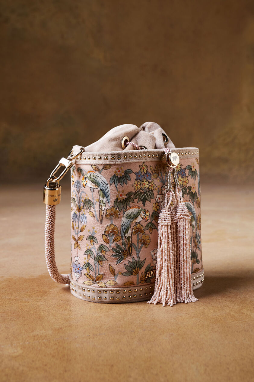Pichhwai Bucket Bag - Flamingo Pink, Blush, image 1